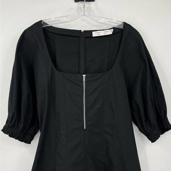 Proenza Schouler White Label Puff Sleeve Half Zip Cotton & Linen NWT 6 $450 - Picture 6 of 7